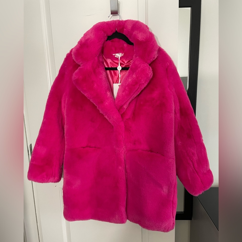 Forever Unique Hot Pink Faux Fur Jacket